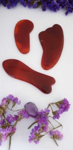 Kırmızı Akik Gua Sha masaj tarağı - Görsel 2