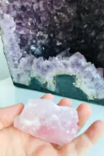 İşlenmemiş Pembe Kuvars Doğal Taş Kaya - Görsel 2
