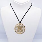 24 Altın Kaplama Sri Yantra Kutsal desen Kolyesi