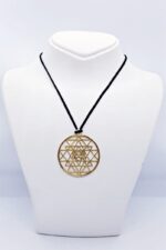 24 Altın Kaplama Sri Yantra Kutsal desen Kolyesi