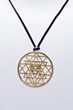 24 Altın Kaplama Sri Yantra Kutsal desen Kolyesi - Görsel 2