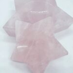 Yıldız Şeklinde 566 Gr. Pembe Kuvars Doğal Taş Kase