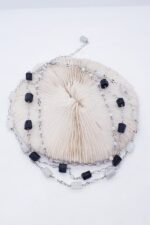 Elegant Gümüş Zincirli Siyah Turmalin Moon Stone Kolye - Görsel 2