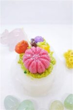 Yeşil kremalı Pembe Kabaklı Pasta Çılgın Mumu - Görsel 2