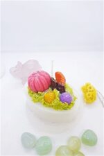 Yeşil kremalı Pembe Kabaklı Pasta Çılgın Mumu - Görsel 3