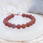 Mat Red Jasper Doğal Taş Bileklik