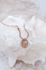 Elegant Gümüş Pembe Kuvars Nazarlık Kolye - Görsel 2