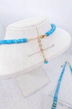 Elegant Turkuaz Doğal Taş Kolye - Görsel 3