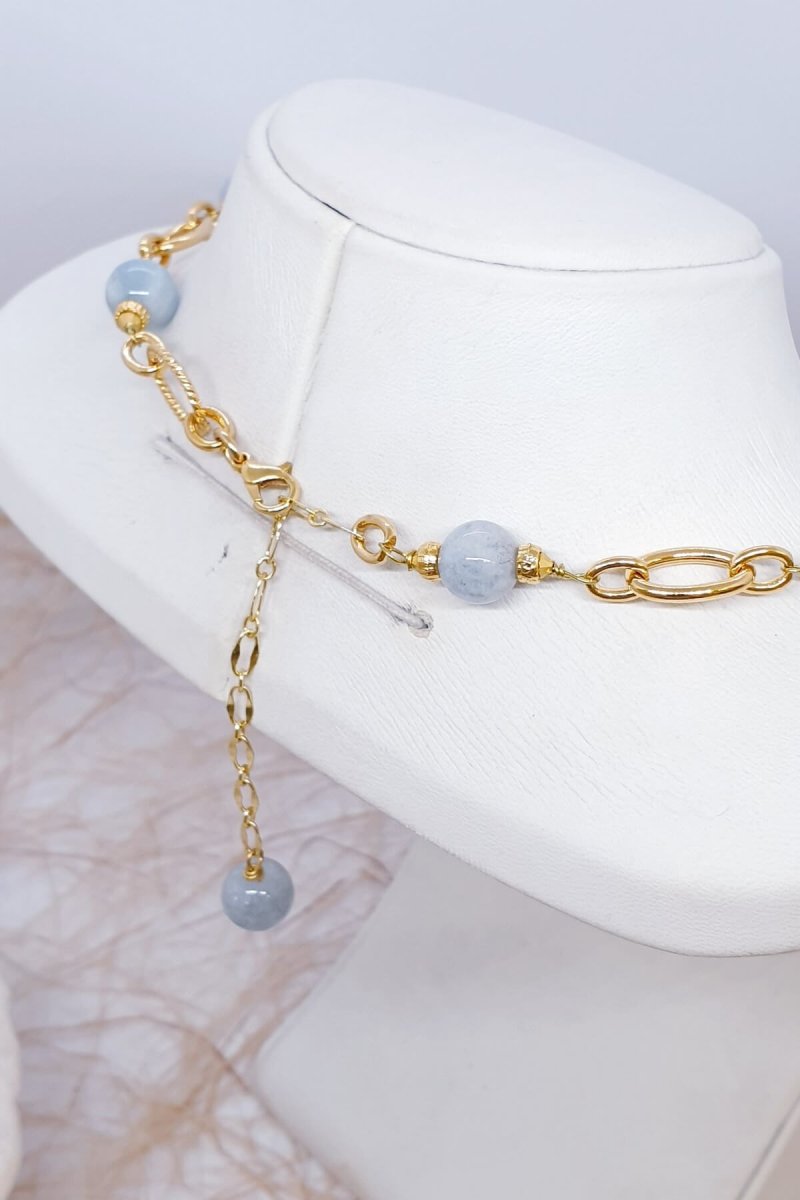 6aa082e7a9514_1788904167.jpg Elegant Akuamarin Doğal Taşı Kolye - Görsel 1