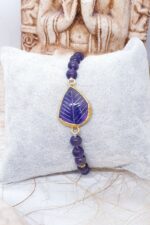 Yaprak Desenli Ametist Butik Bileklik - Görsel 4