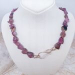 Gümüş Butik Pembe Turmalin Kolye