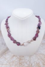 Gümüş Butik Pembe Turmalin Kolye