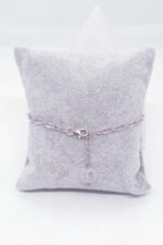 Gümüş Butik Pembe Kuvars Bileklik - Görsel 2