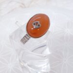 Gümüş Yengeç Burcu Sembollü Akik Doğal Taş Yüzük