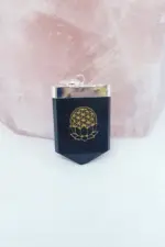 Shungite Doğal Taş Lotus ve Yaşam Çiçeği Sembollü Kolye Ucu - Görsel 2