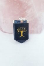 Shungite Doğal Taş Yaşam Ağacı Sembollü Kolye Ucu - Görsel 2