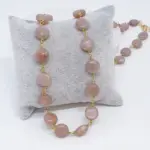 Elegant Pembe Doğal Ay Taşı Butik Kolye