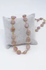 Elegant Pembe Doğal Ay Taşı Butik Kolye
